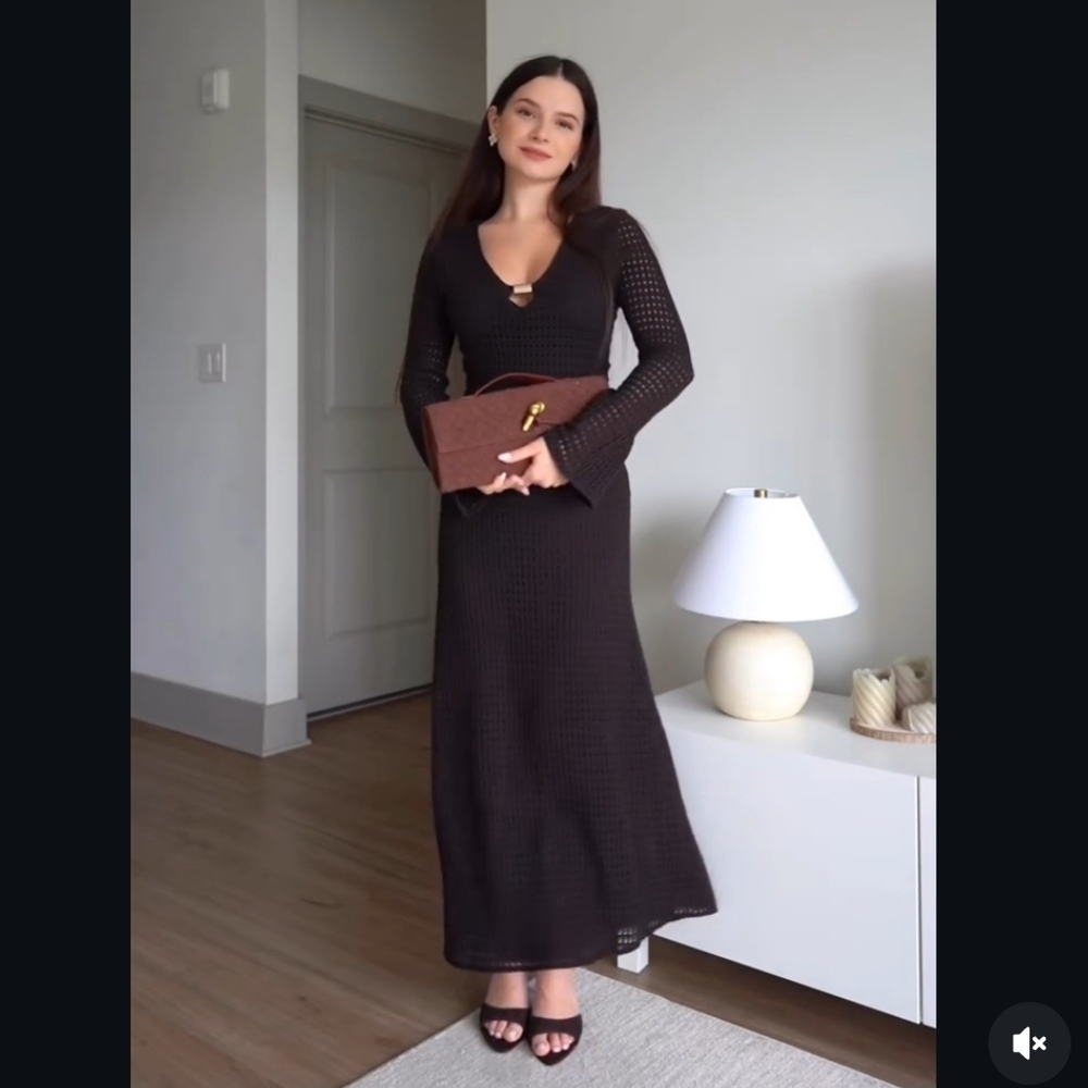 Zara Black Knit Maxi Dress
